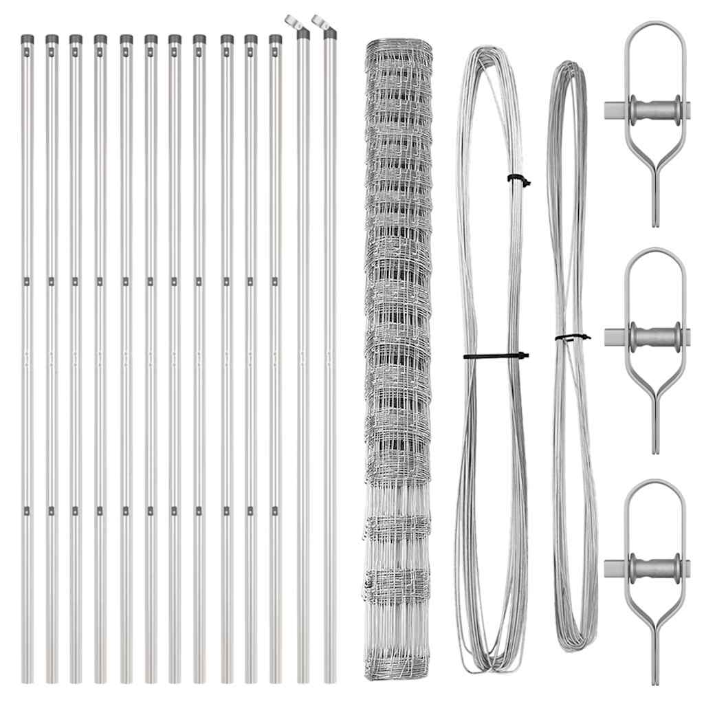 Wildzaun Silber 25 x 1,5 m Verzinkter Stahl